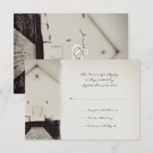 Oude kerk Vintage Wedding RSVP Kaartje (Voorkant / Achterkant)