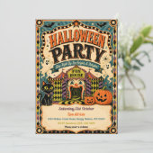 Oude Kermis Halloween-feest Uitnodiging (Staand voorkant)