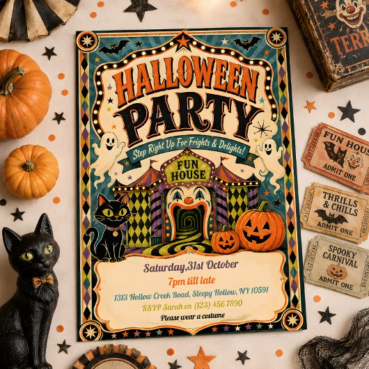 Oude Kermis Halloween-feest Uitnodiging