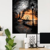 Oude Kermis in de Schemering – Nostalgische Kustke Poster (Thuiskantoor)