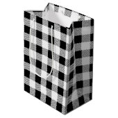 Oude Kersen zwart wit geruit Medium Cadeauzakje (Achterkant Gekanteld)