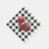 Oude Kersen zwart wit gingham Servet (Hoek)
