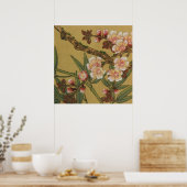 Oude Kersenbloesems Aziatische Japanse Bloemen Poster (Keuken)