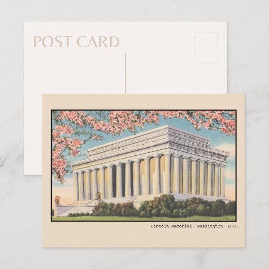Oude Kersenbloesems bij het Lincoln Memorial Po Briefkaart (Voorkant / Achterkant)