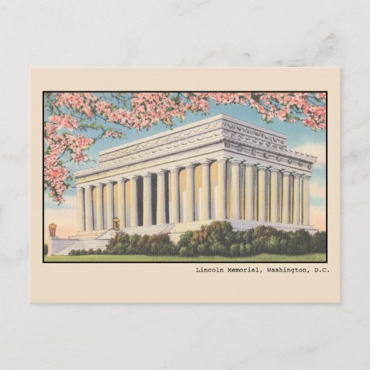 Oude Kersenbloesems bij het Lincoln Memorial Po Briefkaart (Voorkant)
