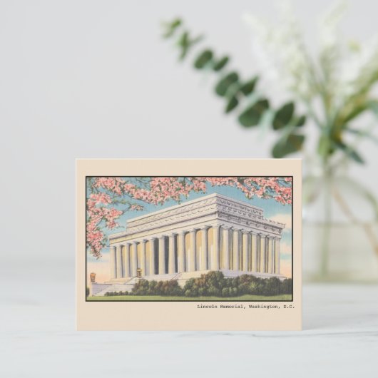 Oude Kersenbloesems bij het Lincoln Memorial Po Briefkaart (Staand voorkant)