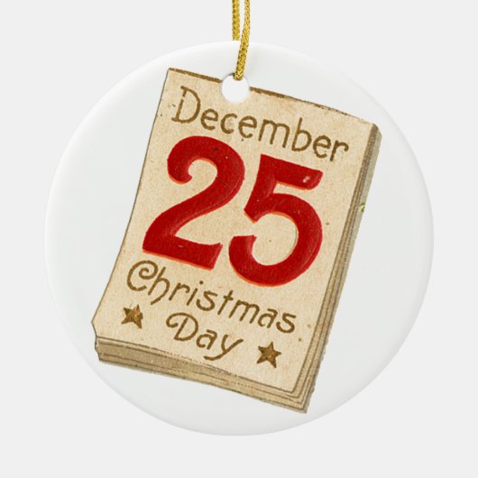 Oude kerst, 25 december keramisch ornament (Voorkant)