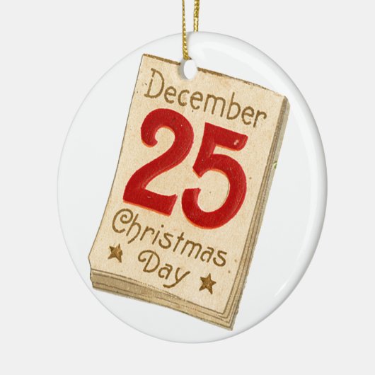 Oude kerst, 25 december keramisch ornament (Links)