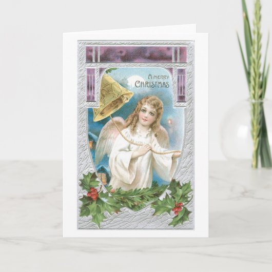 Oude kerst, Angel Feestdagen Kaart (Voorkant)