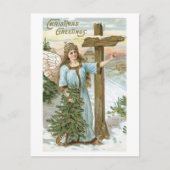 Oude kerst, Angel Feestdagenkaart (Voorkant)