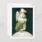 Oude kerst, Angel Feestdagenkaart (Voorkant / Achterkant)