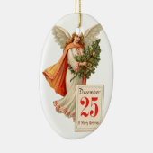 Oude kerst, Angel Keramisch Ornament (Rechts)