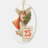 Oude kerst, Angel Keramisch Ornament (Links)