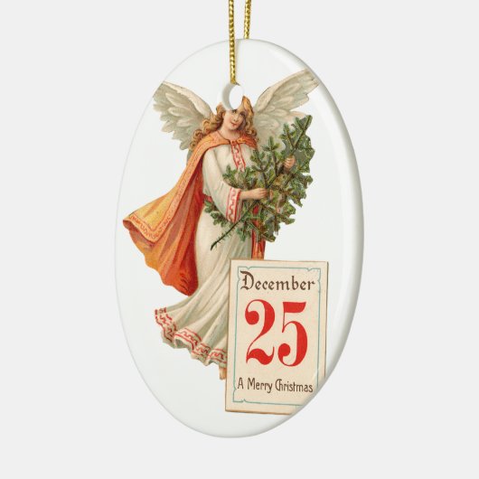 Oude kerst, Angel Keramisch Ornament (Links)