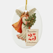 Oude kerst, Angel Keramisch Ornament (Voorkant)
