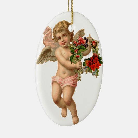 Oude kerst, Angel Keramisch Ornament (Rechts)