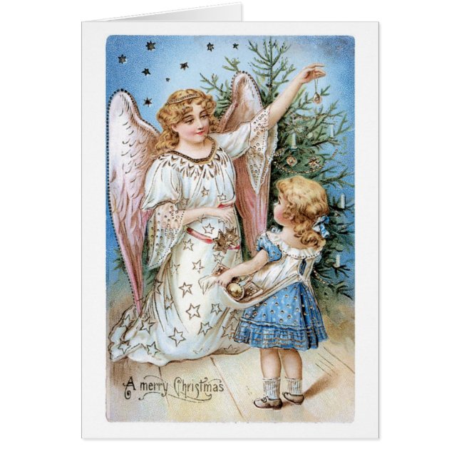Oude kerst, Angel met meisje (Voorkant)