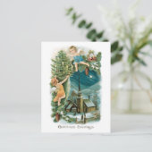 Oude kerst, Angels Feestdagenkaart (Staand voorkant)