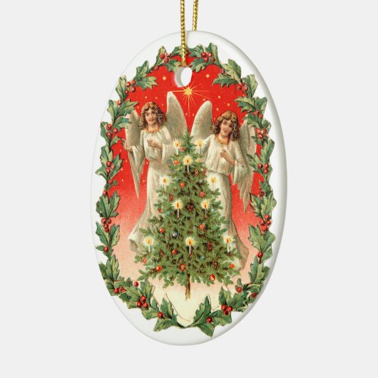 Oude kerst, Angels Keramisch Ornament (Links)