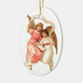 Oude kerst, Angels Keramisch Ornament (Links)