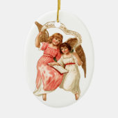 Oude kerst, Angels Keramisch Ornament (Voorkant)