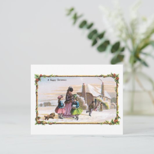 Oude kerst, beroemd feestdagenkaart (Staand voorkant)