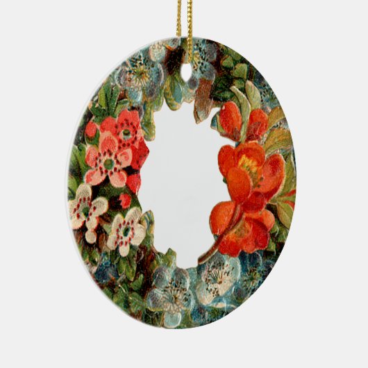 Oude kerst, bloeiende kreet keramisch ornament (Rechts)