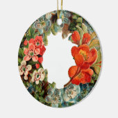 Oude kerst, bloeiende kreet keramisch ornament (Links)