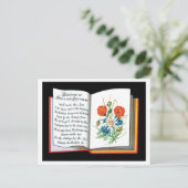 Oude kerst, bloem feestdagenkaart (Staand voorkant)