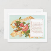 Oude kerst, bloem feestdagenkaart (Voorkant / Achterkant)