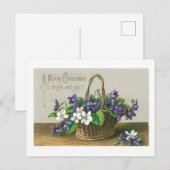 Oude kerst, bloem feestdagenkaart (Voorkant / Achterkant)