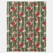 Oude Kerst Bloem Tuin Patroon Dekbed Fleece Deken (Voorkant)