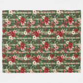 Oude Kerst Bloem Tuin Patroon Dekbed Fleece Deken (Voorkant (Horizontaal))