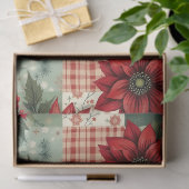 Oude Kerst Bloemstuk Dekpatroon Decoupage Tissuepapier (Geschenk)