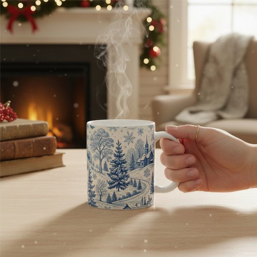 Oude Kerst Dorps Winter Scene Mok