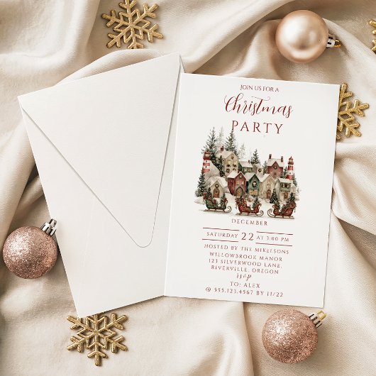 Oude Kerst Dorpsfeest Kaart