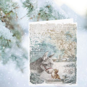 Oude Kerst-ezel Kitten Feestdagen Kaart