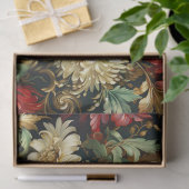 Oude Kerst fantasie Bloemmotief Tissuepapier (Geschenk)