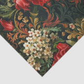 Oude Kerst fantasie Bloempatroon Tissuepapier (Detail)