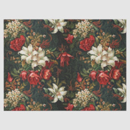Oude Kerst fantasie Bloempatroon Tissuepapier