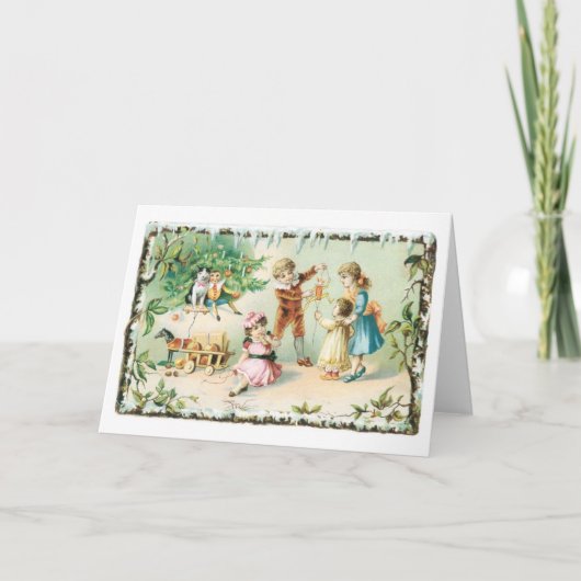 Oude kerst feestdagen kaart (Voorkant)