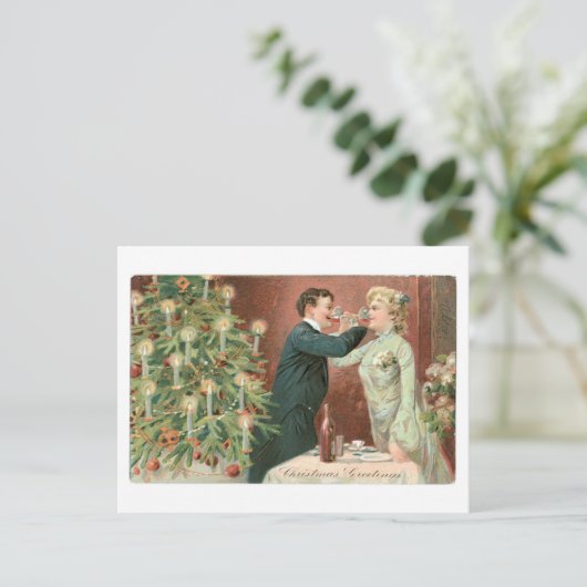 Oude kerst feestdagenkaart (Staand voorkant)