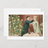 Oude kerst feestdagenkaart (Voorkant / Achterkant)