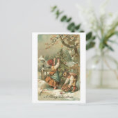 Oude kerst feestdagenkaart (Staand voorkant)