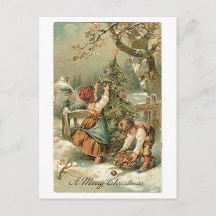 Oude kerst feestdagenkaart