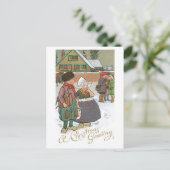 Oude kerst feestdagenkaart (Staand voorkant)