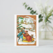 Oude kerst, gesmeed feestdagenkaart (Staand voorkant)