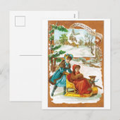 Oude kerst, gesmeed feestdagenkaart (Voorkant / Achterkant)