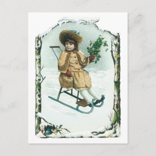 Oude kerst, gezaagd feestdagenkaart (Voorkant)