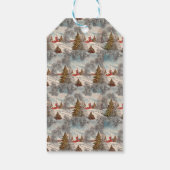 Oude Kerst Glitterend Winterdorp  Cadeaulabel (Achterkant)
